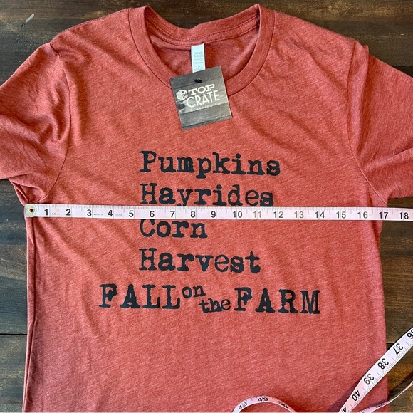 Top Crate Clothing Fall Themed Burnt Orange Graphic Tee Small - Picture 8 of 8
